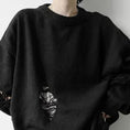 Load image into Gallery viewer, [YUANLAI Series]★Sweater★ 2color black or white knit tops, hole-cutting, unisex, loose, men's fashion
