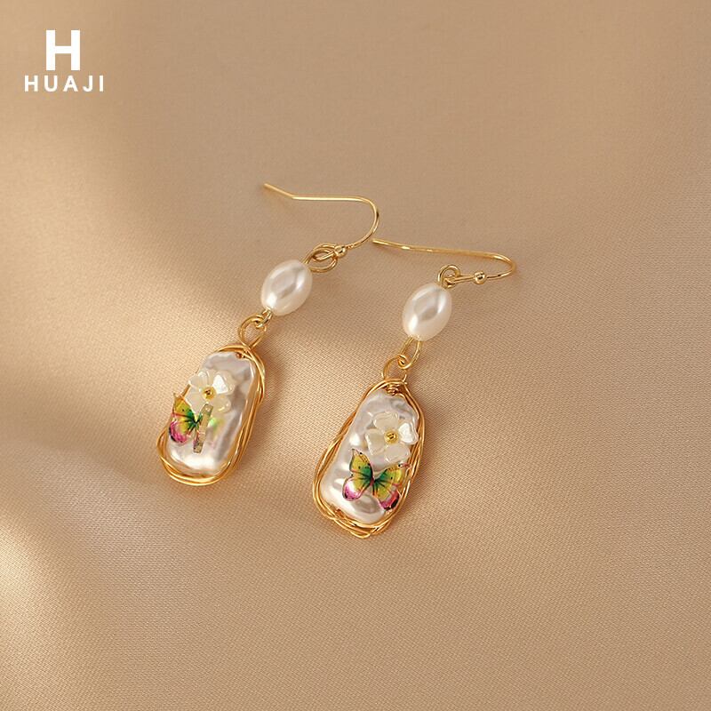 [HUAJI Series] ★Earrings★ Pair Earrings Women's Accessories Designed Cute White