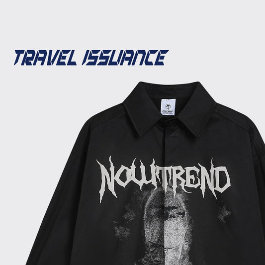 [TRAVEL ISSUANCE Series]★Shirt★ 2color Tops Long Sleeve Shirt Unisex Men's Unique Cool Stylish