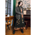 Load image into Gallery viewer, [Kokaisha --- Leaf Series] ★China style skirt★ Bottoms Switching Color scheme Floral print Black Black
