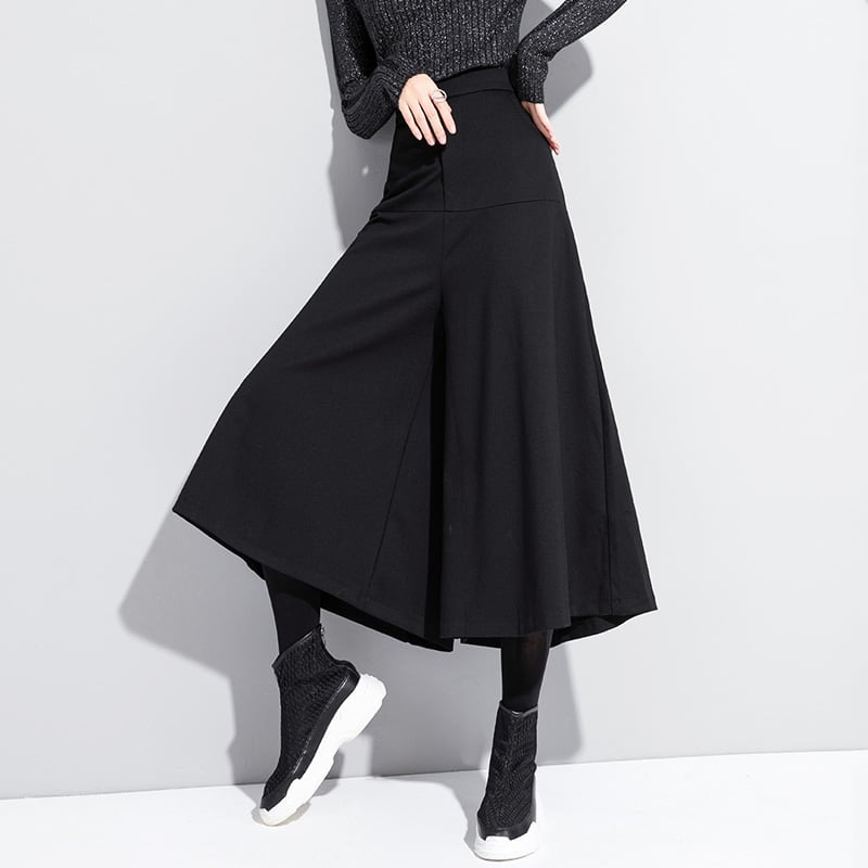 [0246 Series] ★Wide Pants★ Culotte Skirt Gaucho Pants Gaucho Plain Simple Quarter Length