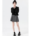 Load image into Gallery viewer, [WEIWU Series]★Shirt★ Tops Ladies Short Length Corduroy Black Cute Stylish
