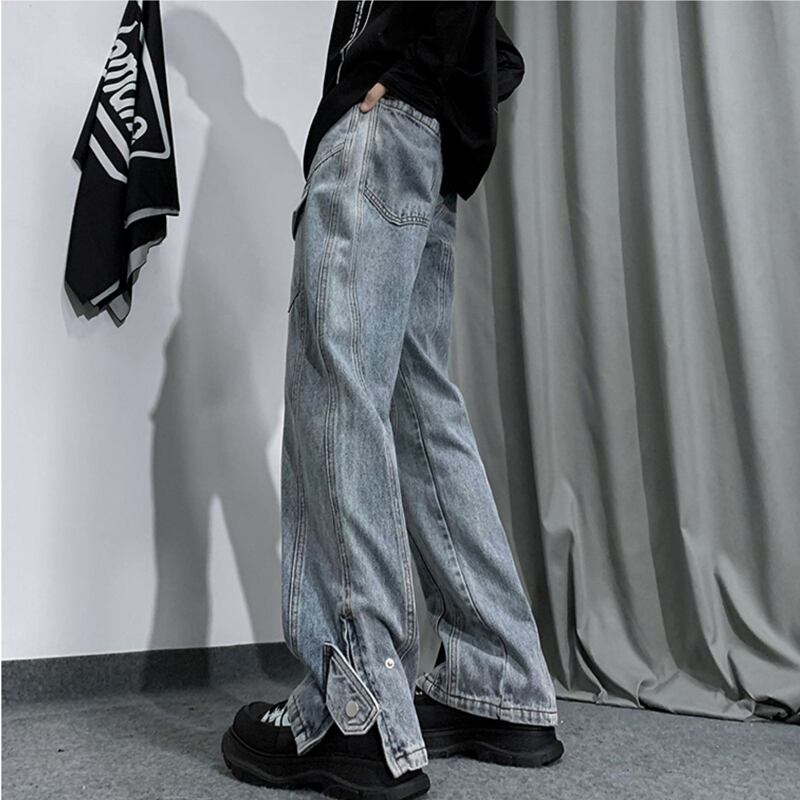 [YANDAN Series]★Denim pants★ 3color bottoms pants unisex men's large size slimming