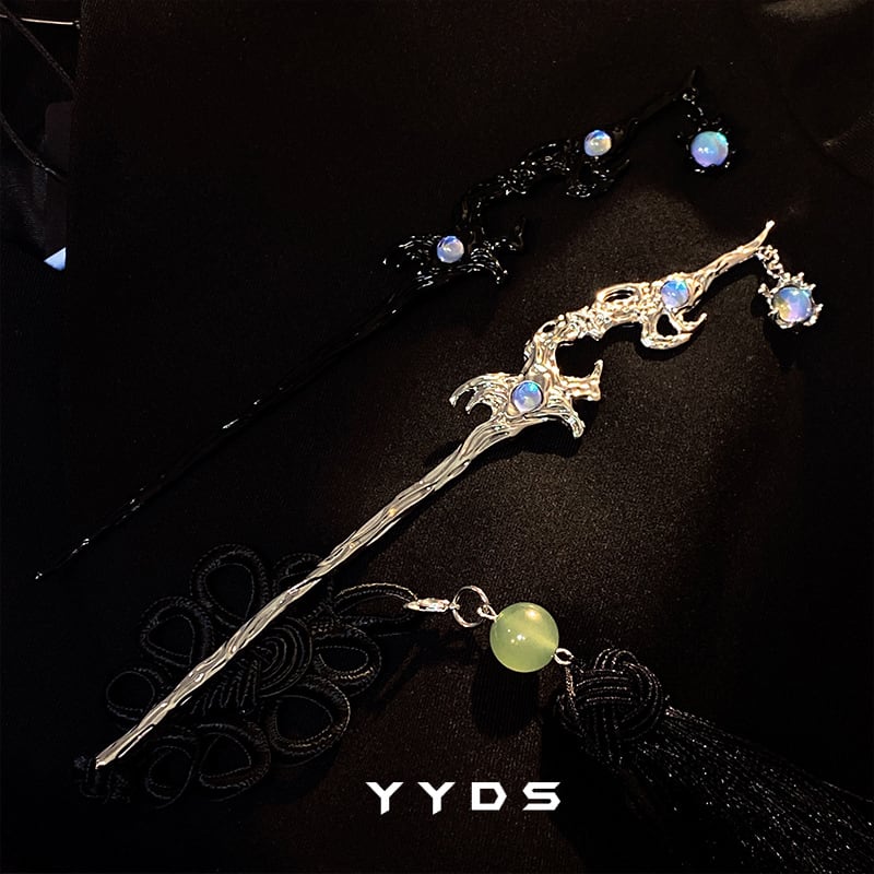 [yyds genderless series]★China style hair ornament, hairpin, 1 piece★2color black or silver ladies accessories, easy to match, cute