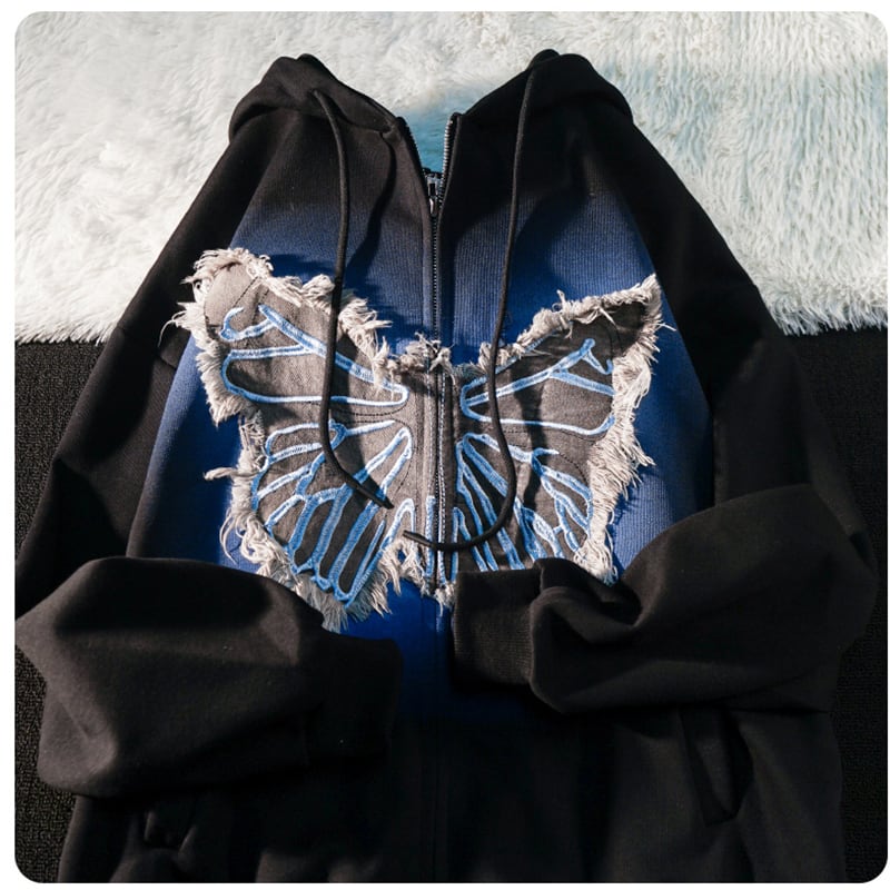 [APWSTUDIO Series] ★Outer★ 3color Parka Butterfly Unique Unisex Men's Cotton Black White Gray