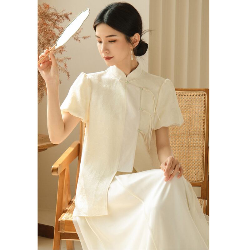 [Shinen Series]★Chinese Style Shirt★ Short Sleeve Shirt Summer Clothes Elegant Chinese Clothes Tang Suit Retro S M L XL