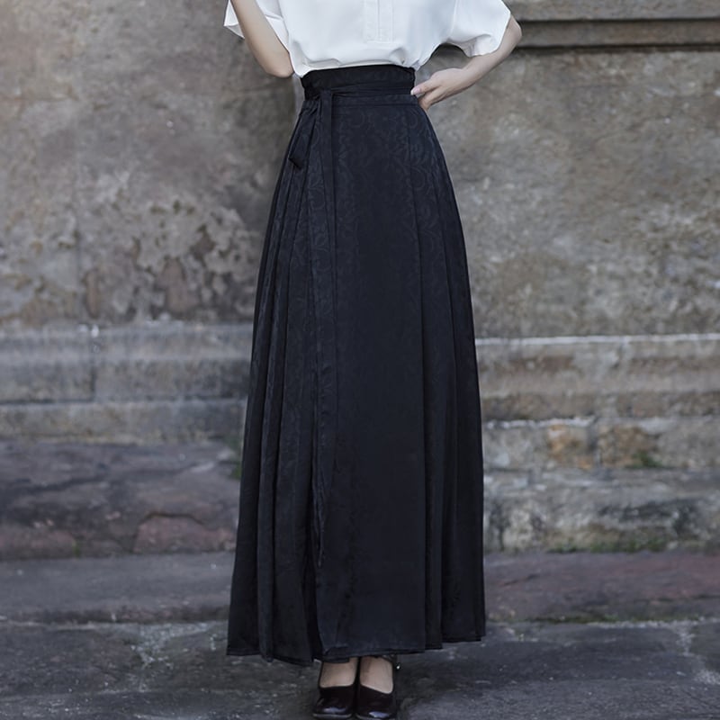 [BAIRIMENG Series]★China style skirt★Bottoms Window skirt Chinese elements Chinese clothing Black Black Long length