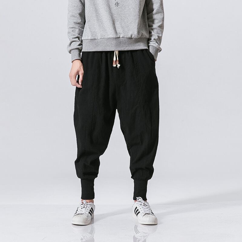 [Small trouble series]★China style pants★ 3color black or blue or red men's casual pants plain large size simple