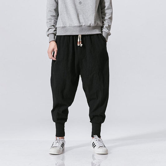 [Small trouble series]★China style pants★ 3color black or blue or red men's casual pants plain large size simple