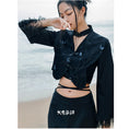 Load image into Gallery viewer, [Big Blue Dragon Series] ★China style outerwear★ Mini length V neck butterfly switching black black sexy
