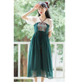 Load image into Gallery viewer, [Shogunsho series]★Hanfu dress★ Embroidery Casual wear Chiffon V-neck Green Green Coming-of-age ceremony SML XL Green Green
