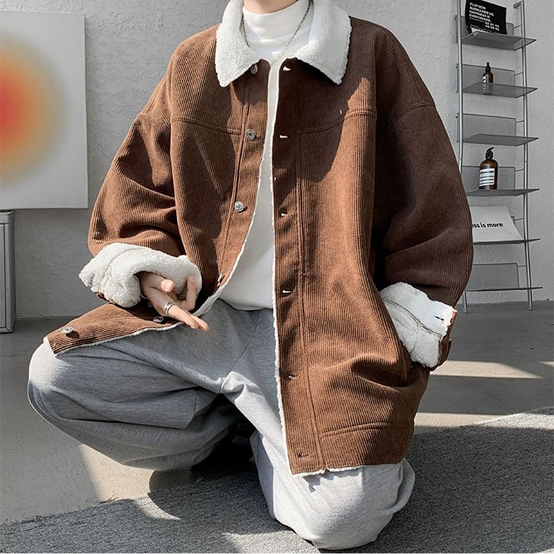 [Emeisa Series] ★Fleece-lined outerwear★ 4color outerwear winter coat unisex men's large size corduroy