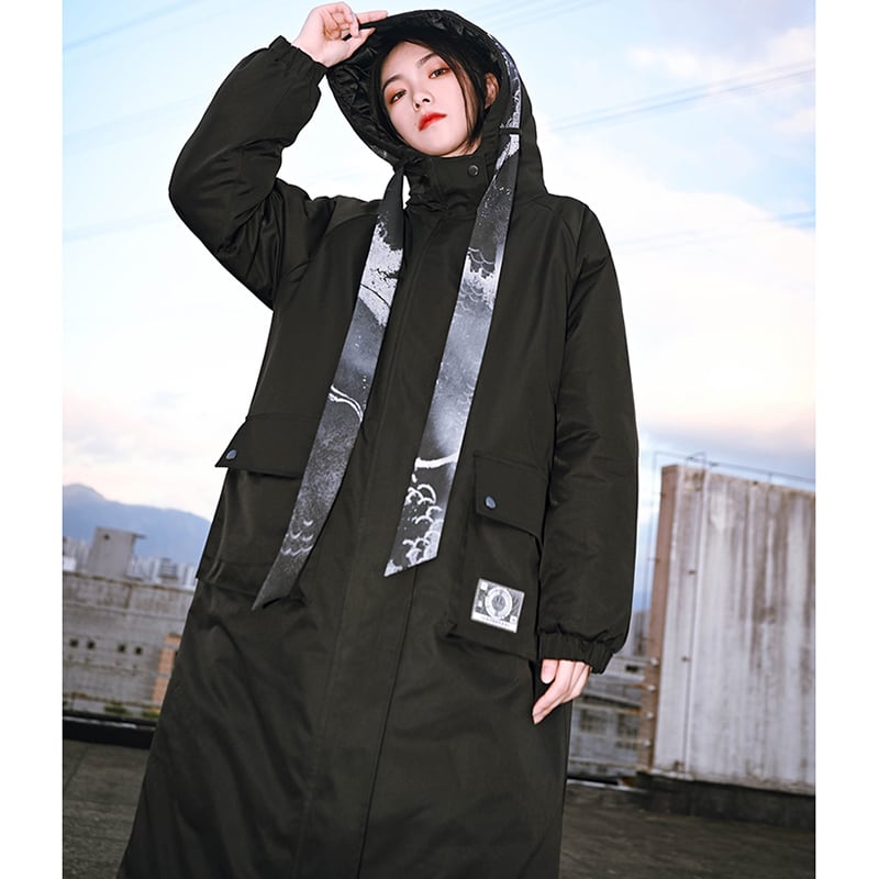 【古怪舍---馭龍シリーズ】★チャイナ風コート★ 綿入れコート 厚て 暖か 冬服 ロングコート ブラック 黒い