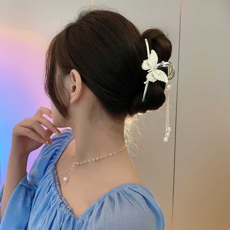 [Myo series] ★Chinese style hair ornament★ Old-fashioned Chinese clothing, improves temperament, fringe, butterfly, party, wedding, date