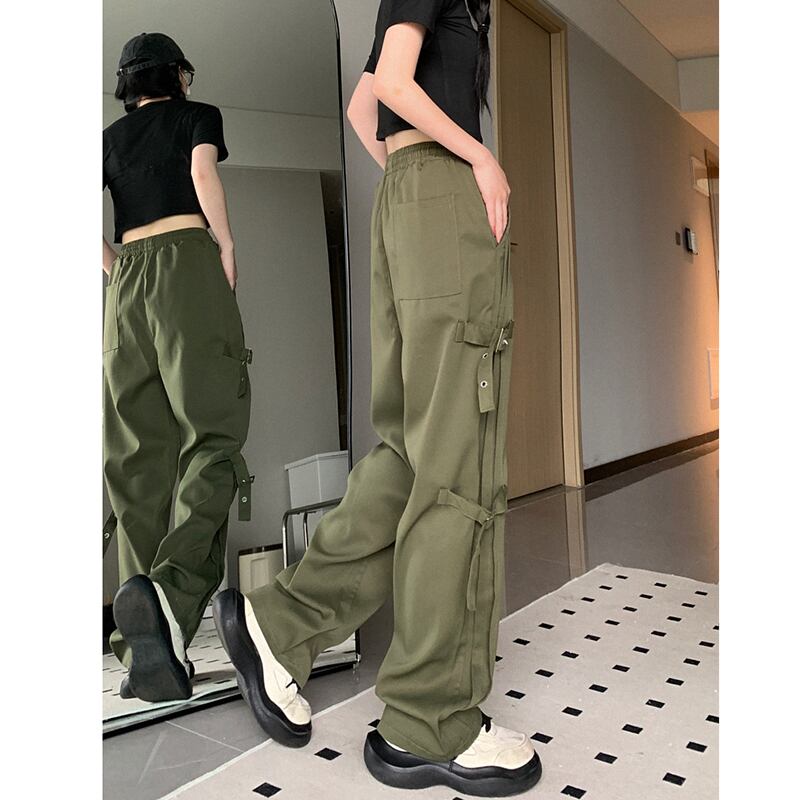 [MGJM Series]★Casual Pants★ 2color Bottoms Black Green Unisex Men's Retro