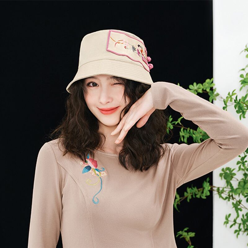 [Sao Series]★China style hat★ Hat UV protection sunscreen travel seaside spring summer embroidery original