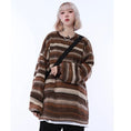 Load image into Gallery viewer, [MGJM Series]★Knit tops★ 2color horizontal striped striped pattern retro unisex men's women's Harajuku style easy to match
