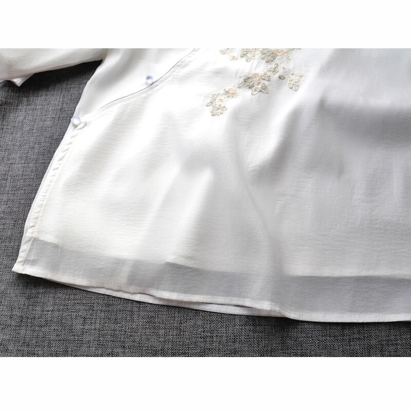 [Qing Series] ★Chinese style tops★ Embroidery 4color Summer clothes Shirt Chinese clothes Improved Tang clothing Improves temperament Cute