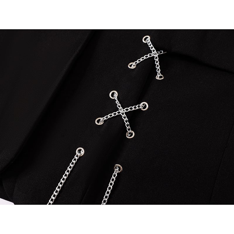 [LHSEN Series]★Blazer★ Jacket, outerwear with chain, unisex, men's, stylish, loose-fitting