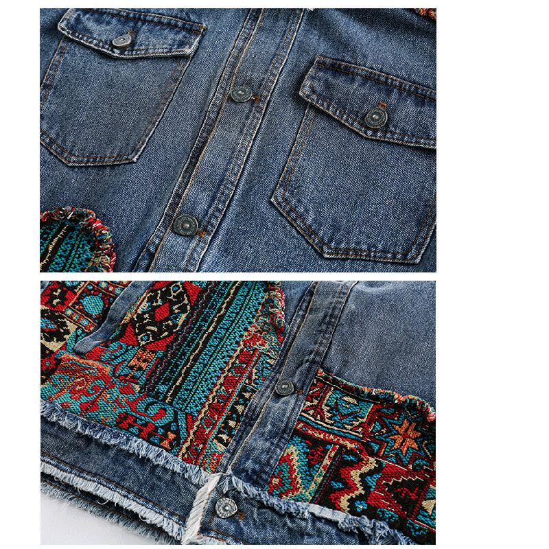 [Satoru Series]★China style jacket★ 2color denim jacket outerwear unisex men's ethnic switching