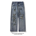 Load image into Gallery viewer, [BIGEMAN Series]★Denim pants★Bottoms Pants Unisex Men's Distressed Stylish Blue Blue
