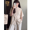 Load image into Gallery viewer, [Sakura and Bone Series]★China-style shirt★ Tops, floral pattern, improved Chinese clothes, original, improves temperament, beige
