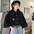 Gallery viewerに画像を読み込む, シャツ トップス レトロ ゆったり 合わせやすい 大きいサイズ M L XL 2XL ブラック ホワイト グリーン
