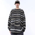 Load image into Gallery viewer, [MGJM Series]★Knit tops★ 2color horizontal striped striped pattern retro unisex men's women's Harajuku style easy to match
