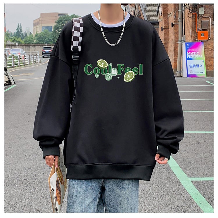 [Emeisa series] ★Tops★ 4color sweatshirt unisex men's large size round neck