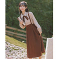 Load image into Gallery viewer, [Encounter Series]★Setup★ 2-piece set, shirt, hanging skirt, 2-piece set, coffee color, cute
