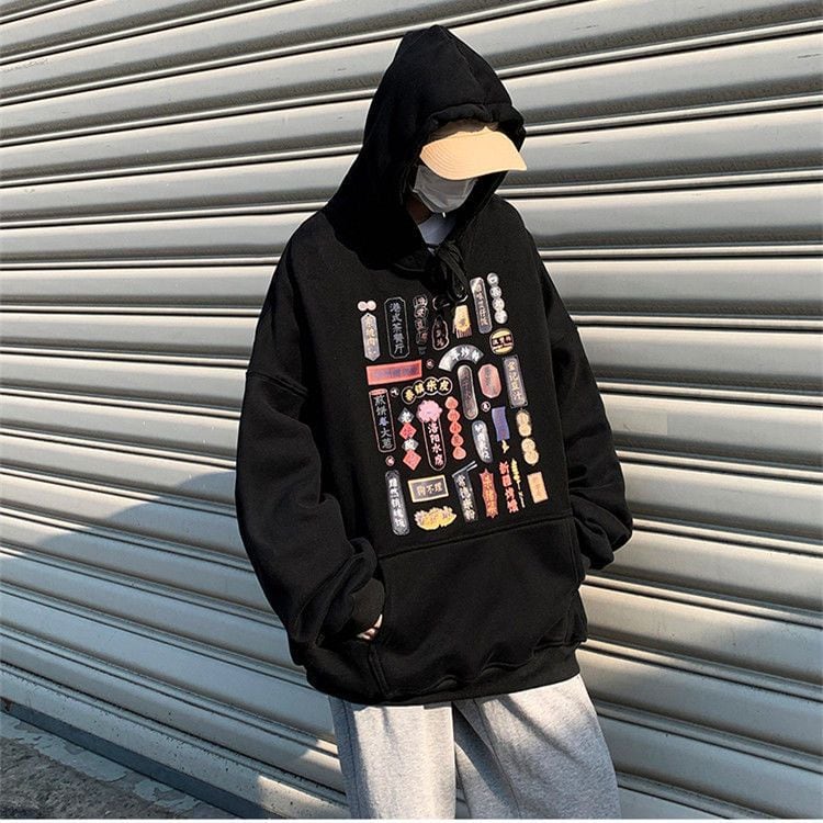 [NAMEI Series] ★China style hoodie★ 7colors, brushed lining type available, unisex, men's, large size, letter pattern, kanji pattern