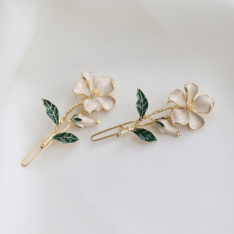 [SUZEE Series]★China Style Hair Ornament★ Hairpin Pair Gardenia Flower Ladies Accessories Literary Style Retro