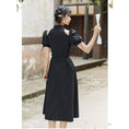 Load image into Gallery viewer, [Agoya Yui Series]★Chinese style dress★ Improved Chinese dress 2 colors Chinese clothing XS SML XL Black White
