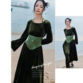 Load image into Gallery viewer, [Big Blue Dragon Series] ★China style dress★ Switching velvet bamboo embroidery green sexy
