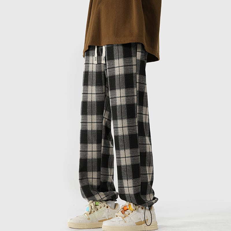 [GUIXIE Series] ★Casual Pants★ 2color Bottoms Trousers Unisex Men's Plaid Pattern Large Size Easy to Match