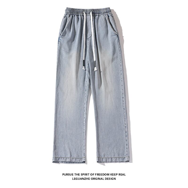 [BIGEMAN Series]★Denim pants★ 2color bottoms thin men's large size cool simple