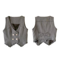 Load image into Gallery viewer, [Minami no Mori Series] ★Vest★ Tops to improve your temperament, cute, gray, gray, SML, XL, vertical stripes, ladies
