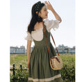 Load image into Gallery viewer, [Jinkyoku Series] ★One Piece★ Retro Dress Switching Ladies Date Faux Layered Green
