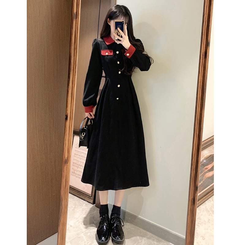 [Dong Xiaojie Series] ★Dress★ Color scheme: Large size, cute, black, long length