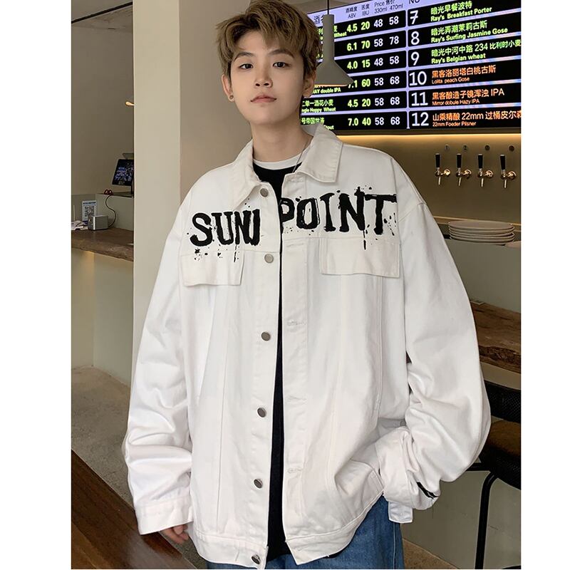 [PPG Series]★Jacket★ 3color Outerwear Unisex Men's Fashion Alphabet Casual