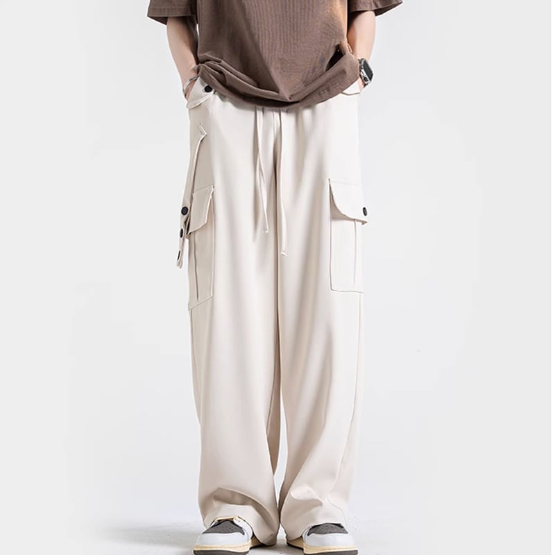 [BIGEMAN Series] ★Casual Pants★ 2color Bottoms Pants Men's Large Size Black Beige