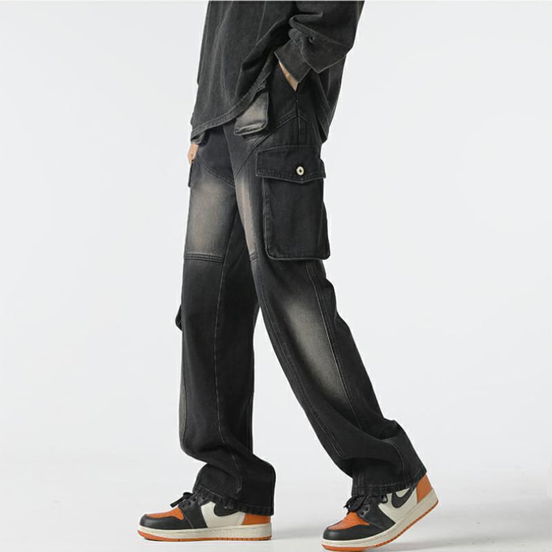 [Emeisa Series]★Pants★ Casual Pants 3color Unisex Men's Denim Pants Black Blue Coffee Color