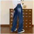 Load image into Gallery viewer, [Vesibo Series]★Denim Pants★ 2color Bottoms Unisex Men's Trousers Black Blue Black Blue
