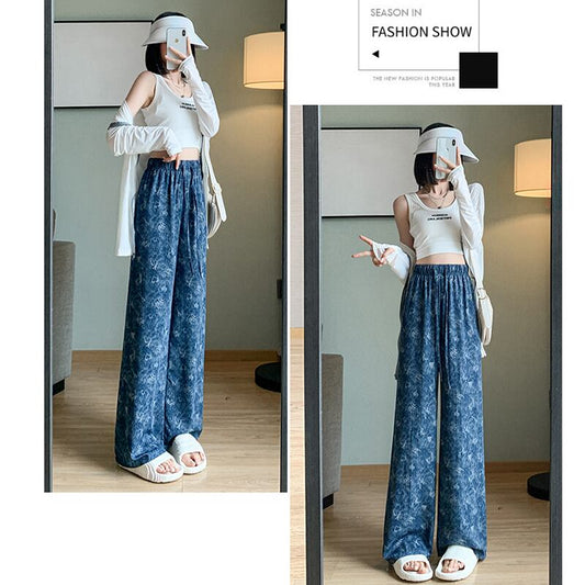 [FENGLIN Series] ★Casual Pants★ Bottoms Trousers Cool Blue Blue Slimming Unique Easy to match