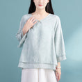 Load image into Gallery viewer, [Qing Series]★Chinese style tops★ 3color Chinese style shirt, Chinese clothes, summer clothes, cool V-neck, casual
