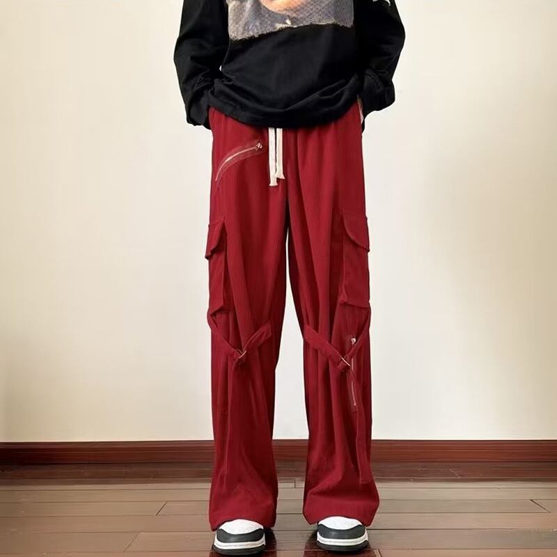 [SENSU Series]★Casual Pants★ 3color Bottoms Trousers Unisex Men's Red Black Beige Retro