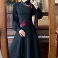 Load image into Gallery viewer, [Dong Xiaojie Series] ★Chinese style dress★ Large size Chinese dress Black Black improved cheongsam dress Long length Slim
