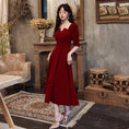 Load image into Gallery viewer, [Bride Story Series] ★Coming of Age Dress★ One Piece Party Dress Wedding Red Large Size SML LL 3L Fashion
