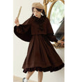 Load image into Gallery viewer, [Shokensho Series]★Setup★ 2-piece set JK style dress + cloak date retro SML XL cute
