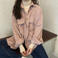 Load image into Gallery viewer, [XIAOXIN series]★Shirt★ 3color tops corduroy beige brown pink simple easy to match
